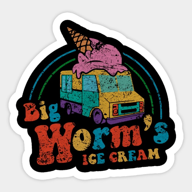 Big Worm's Ice Cream Vintage Sticker by RASRAP